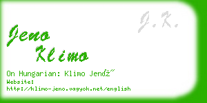 jeno klimo business card